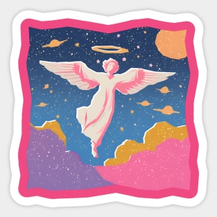 Angelic Figure - Vibrant Risograph Spiritual Art Sticker